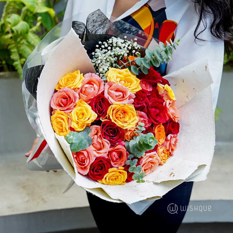 Love in Three Hues Fresh Roses Bouquet