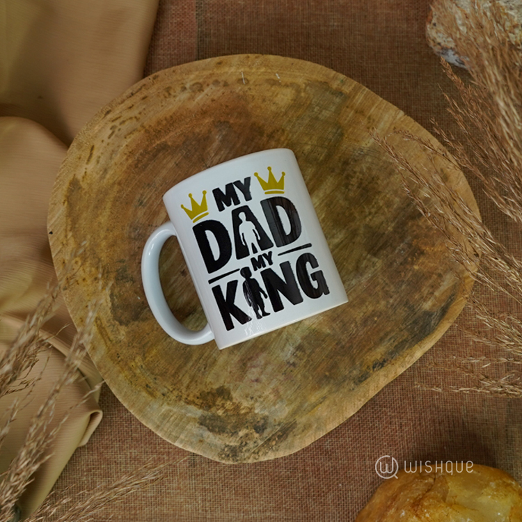 My Dad My King Gold Foil Greeting Card & Printed Mug
