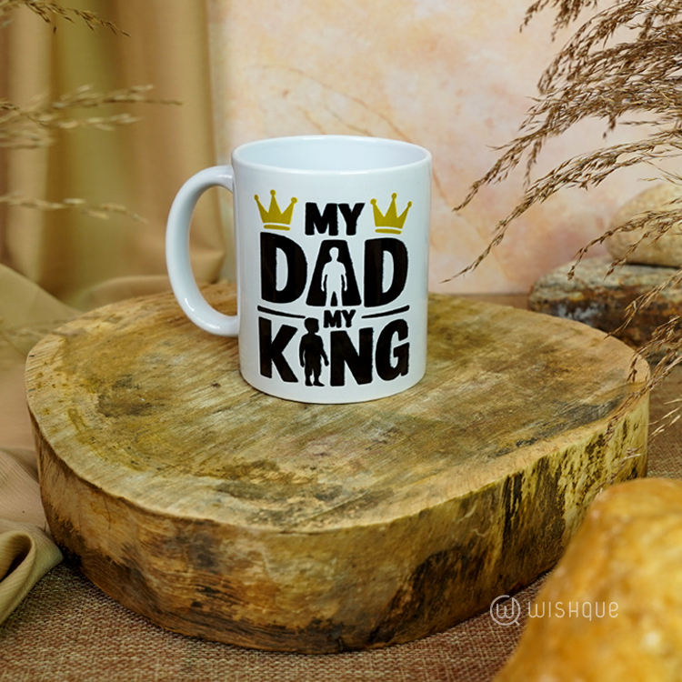 My Dad My King Gold Foil Greeting Card & Printed Mug