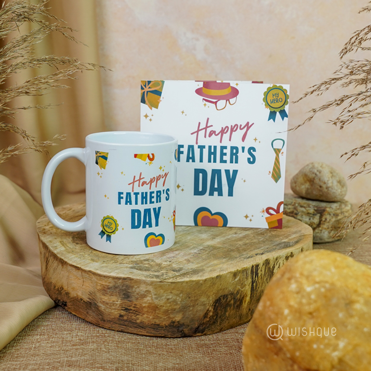 Happy Father's Day Celebration Greeting Card & Printed Mug
