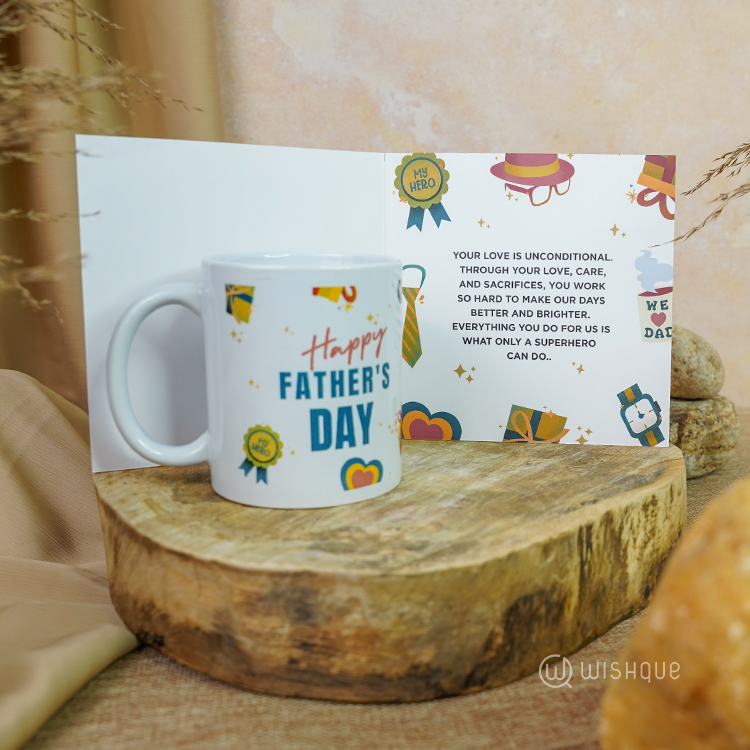 Happy Father's Day Celebration Greeting Card & Printed Mug