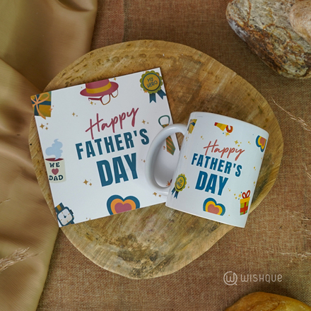 Happy Father's Day Celebration Greeting Card & Printed Mug