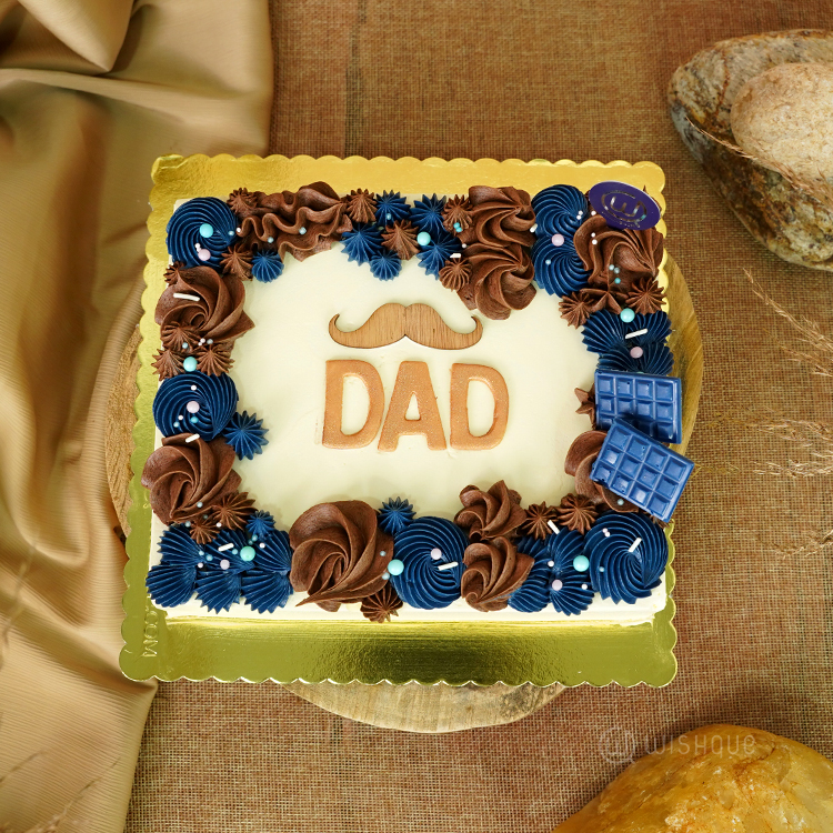 Blue Bliss Ribbon Cake for Dad