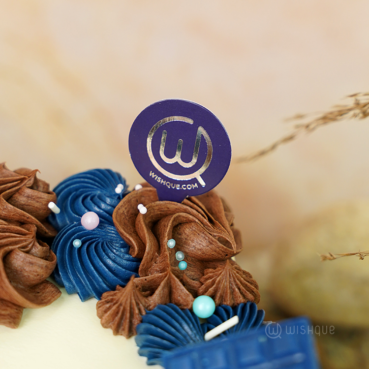 Blue Bliss Ribbon Cake for Dad