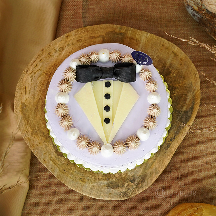 Lavender Tuxedo Triple Chocolate Mousse Cake