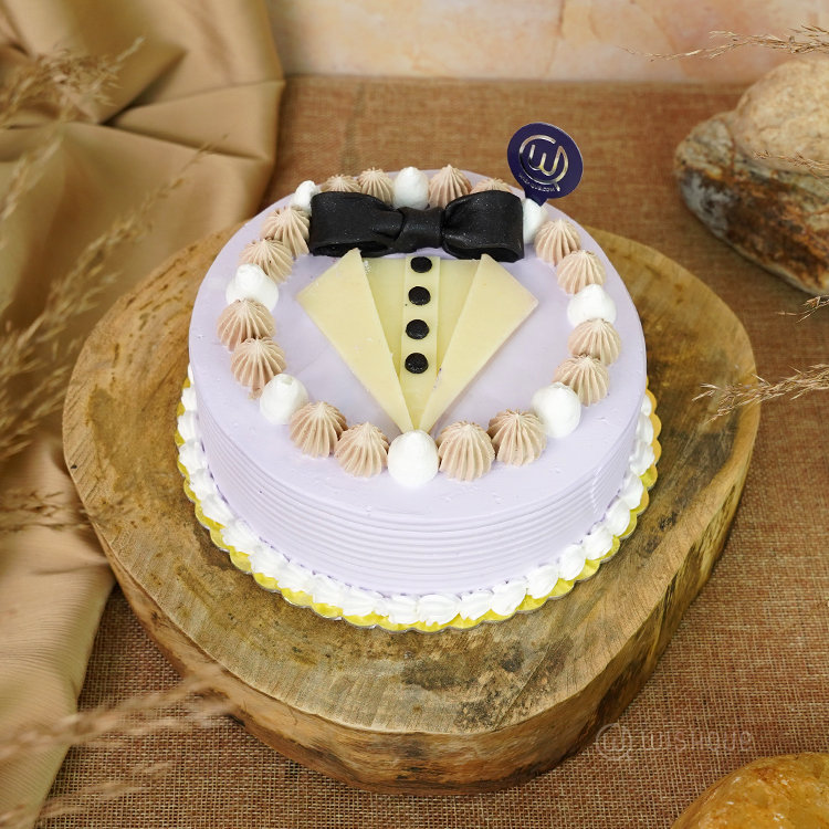 Lavender Tuxedo Triple Chocolate Mousse Cake