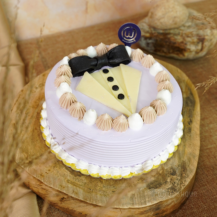 Lavender Tuxedo Triple Chocolate Mousse Cake