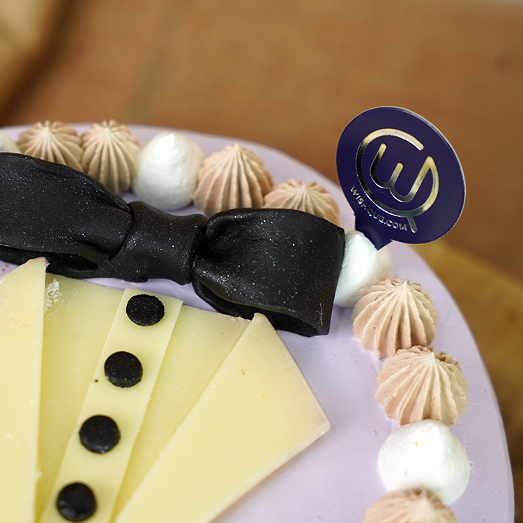Lavender Tuxedo Triple Chocolate Mousse Cake