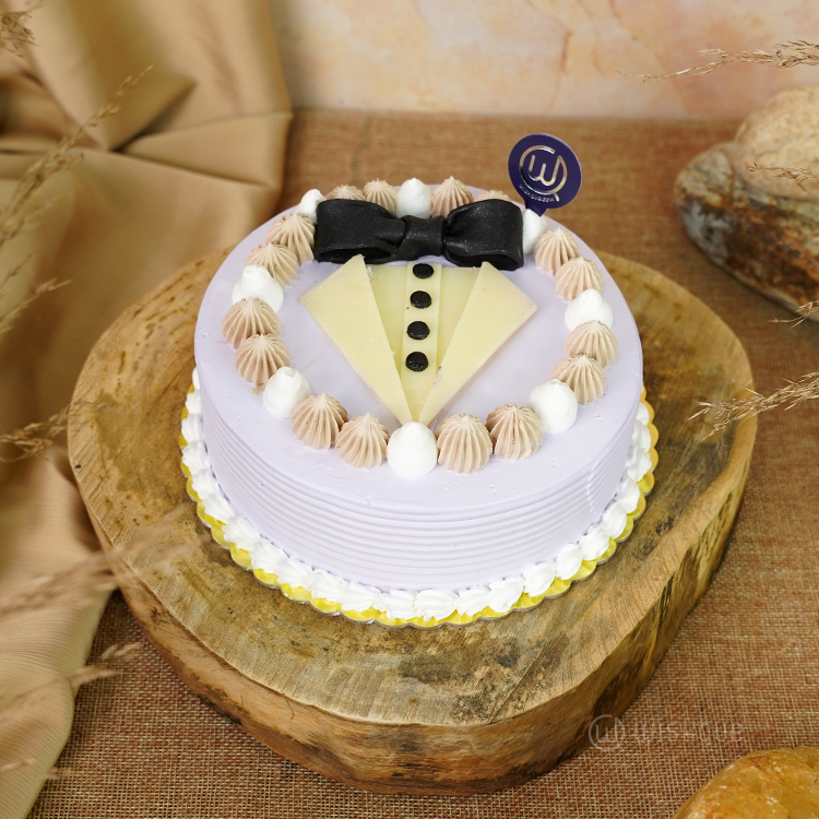 Lavender Tuxedo Triple Chocolate Mousse Cake