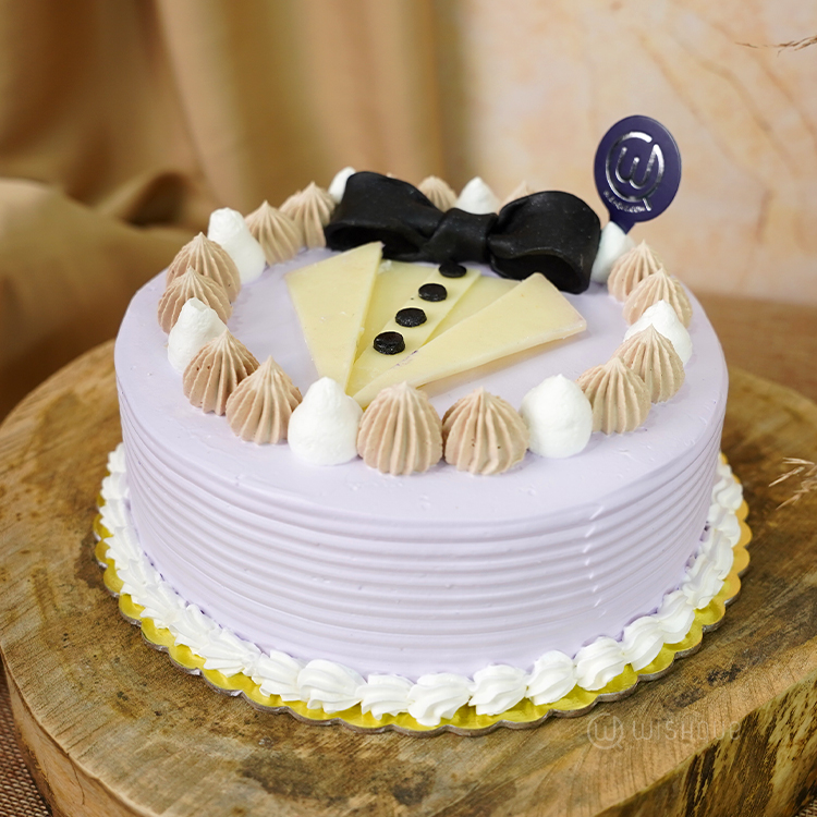 Lavender Tuxedo Triple Chocolate Mousse Cake