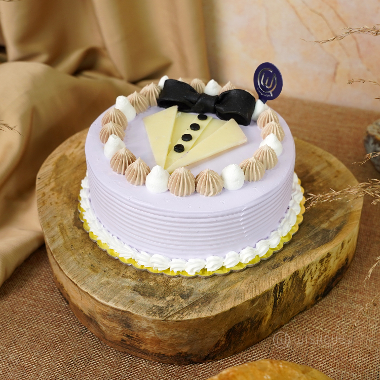 Lavender Tuxedo Triple Chocolate Mousse Cake