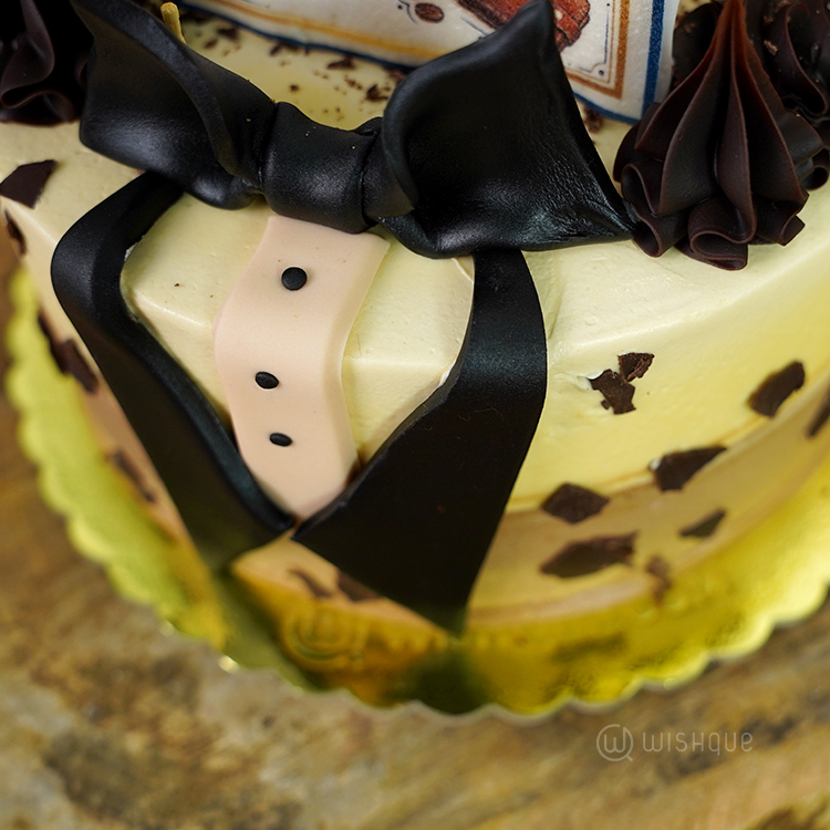Royal Suit Happy Father's Day Chocolate Ganache Cake