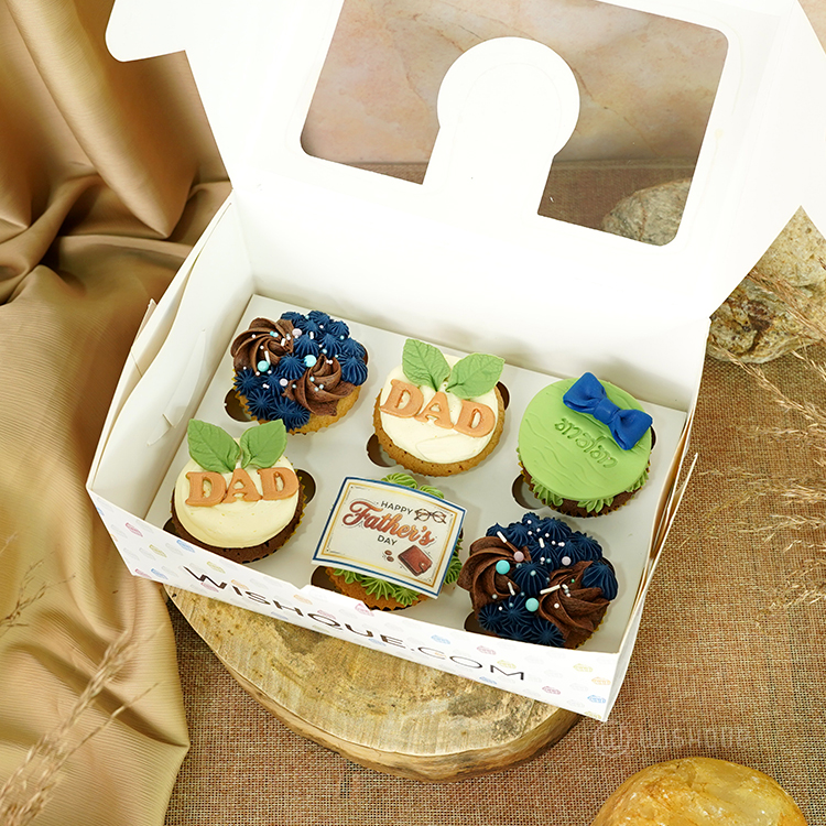 Happy Father's Day Cupcake Box of 06