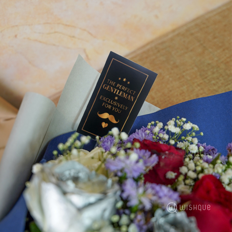 A Touch of Sapphire Gentleman Bouquet