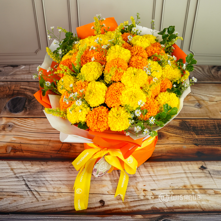 Golden Wishes Marigold Bouquet