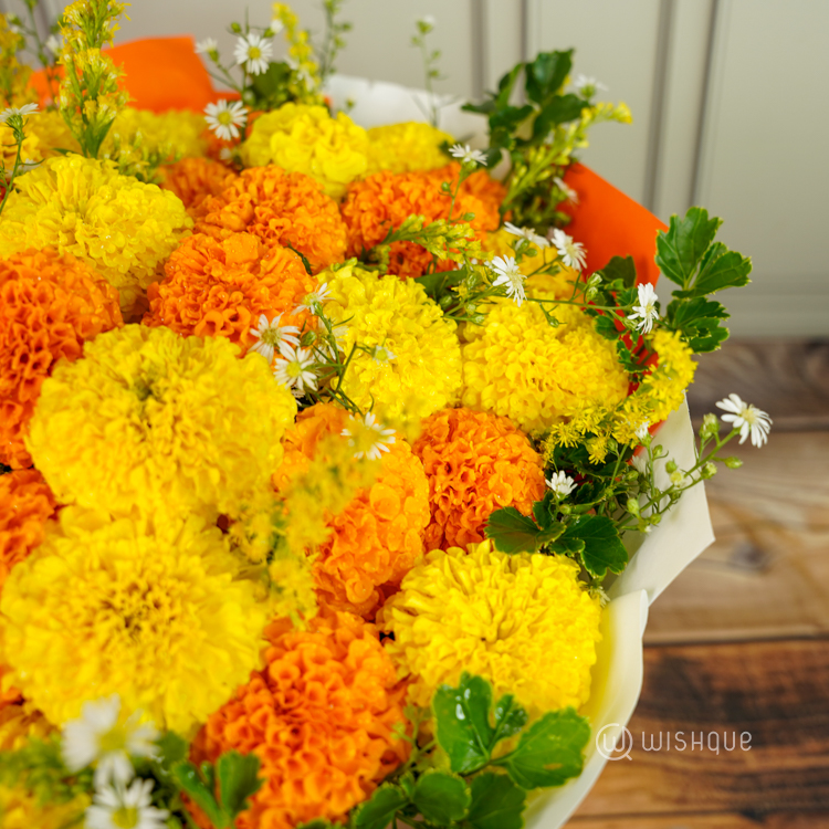 Golden Wishes Marigold Bouquet