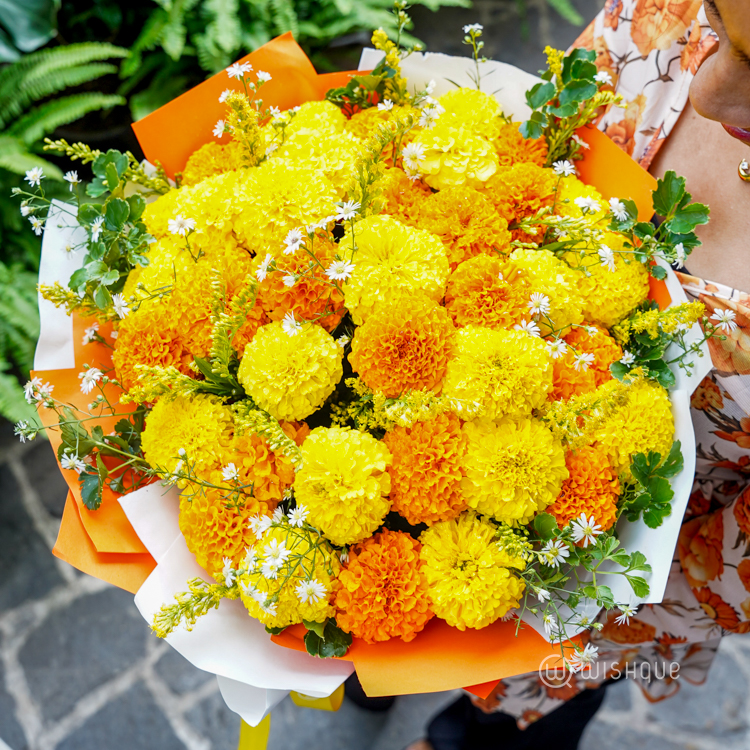 Golden Wishes Marigold Bouquet
