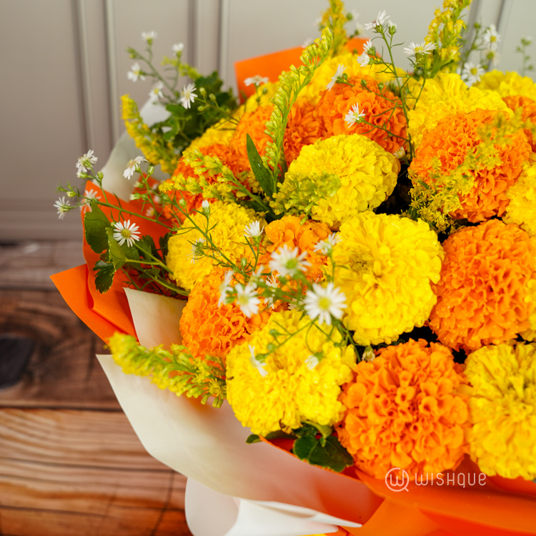 Golden Wishes Marigold Bouquet