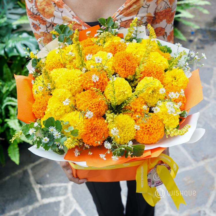 Golden Wishes Marigold Bouquet