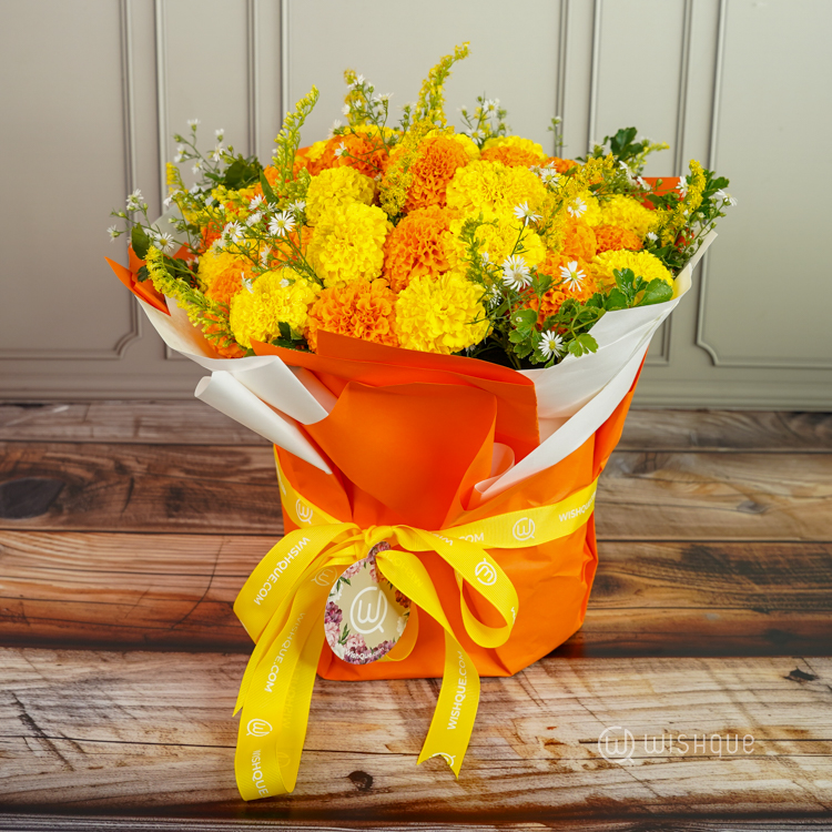 Golden Wishes Marigold Bouquet