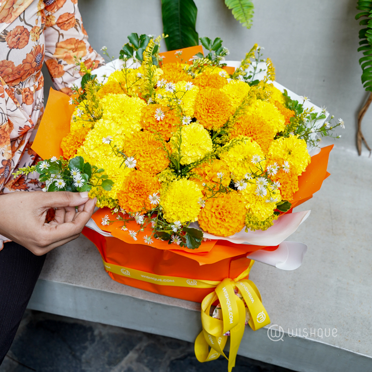 Golden Wishes Marigold Bouquet