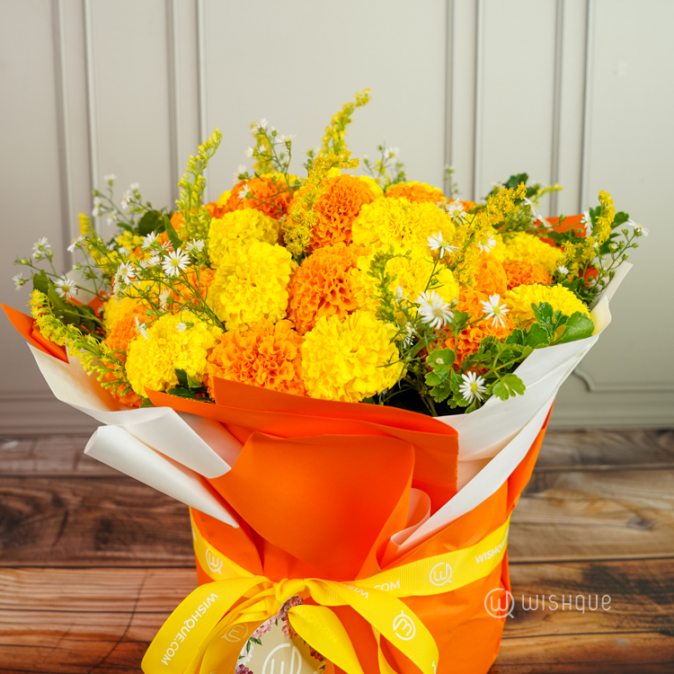 Golden Wishes Marigold Bouquet