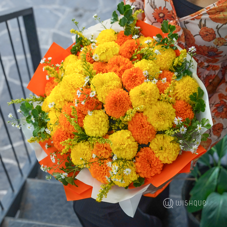 Golden Wishes Marigold Bouquet
