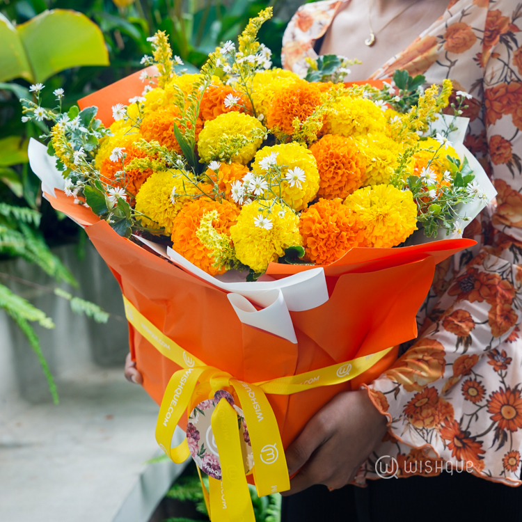 Golden Wishes Marigold Bouquet