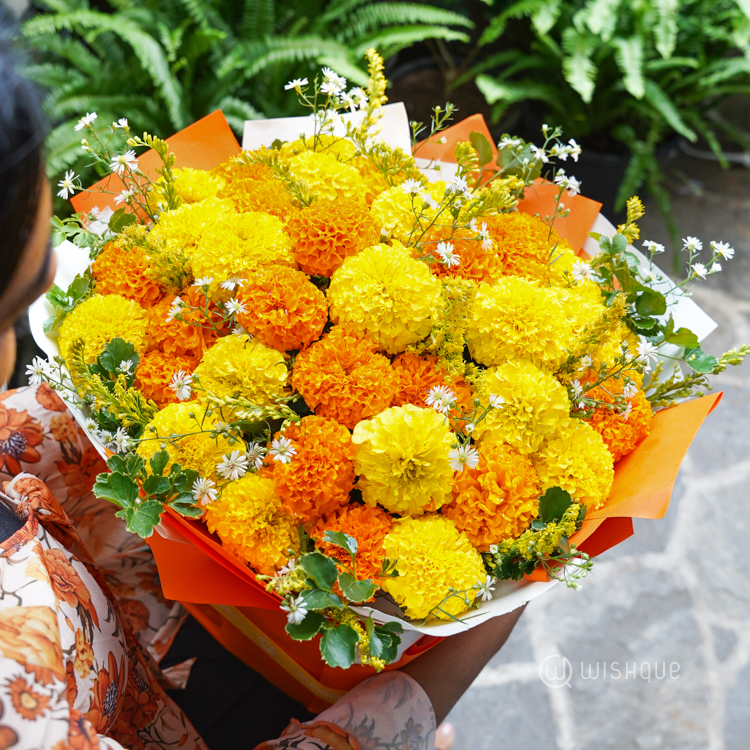 Golden Wishes Marigold Bouquet