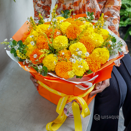 Golden Wishes Marigold Bouquet