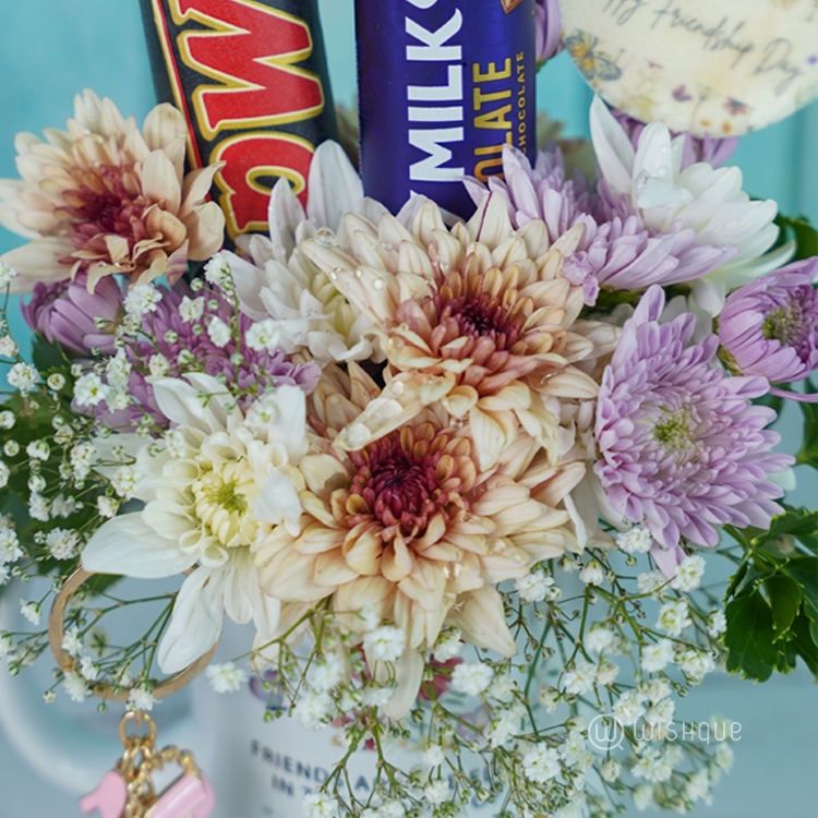 Sweet Friendship Fresh Flower Mug Arrangement