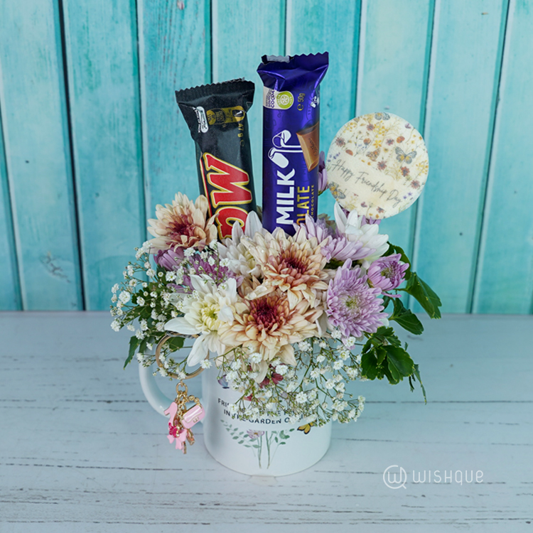 Sweet Friendship Fresh Flower Mug Arrangement