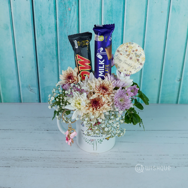 Sweet Friendship Fresh Flower Mug Arrangement