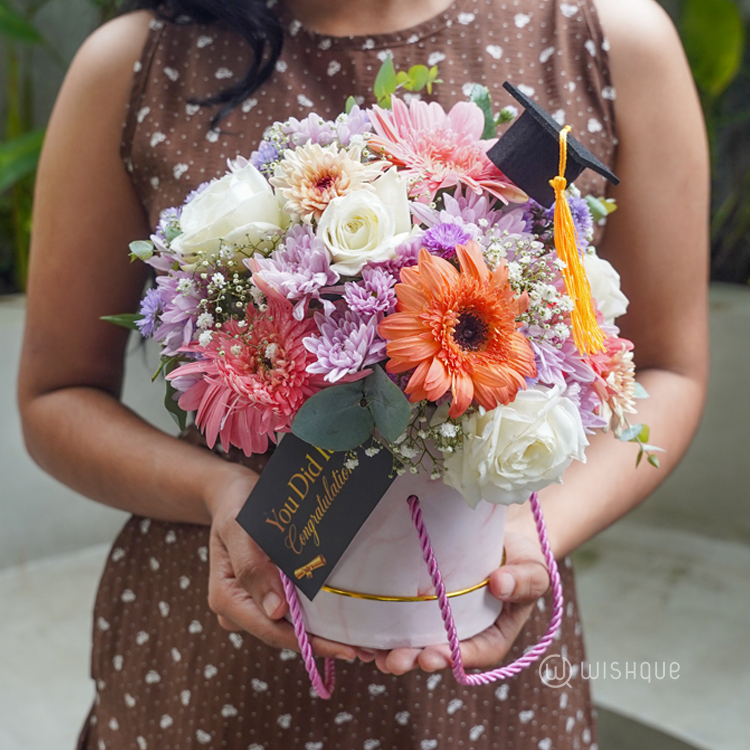 Sweet Success Graduation Floral Bucket