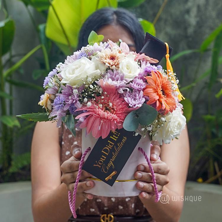 Sweet Success Graduation Floral Bucket