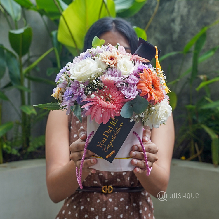 Sweet Success Graduation Floral Bucket