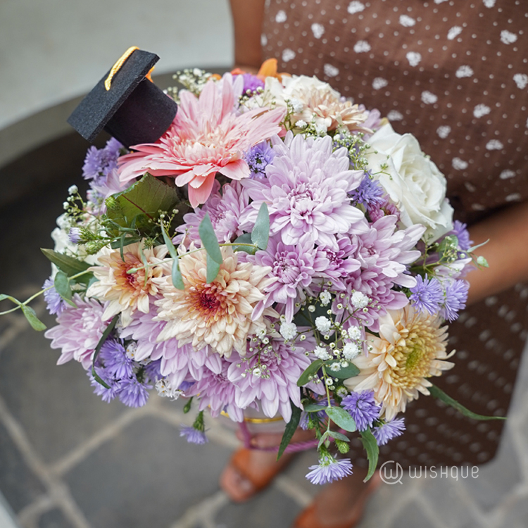 Sweet Success Graduation Floral Bucket