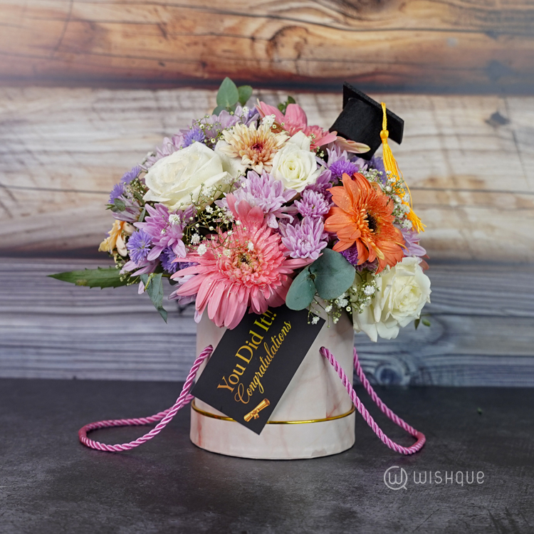 Sweet Success Graduation Floral Bucket