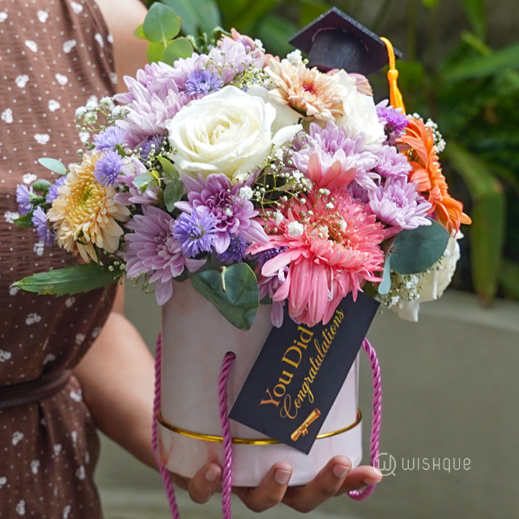 Sweet Success Graduation Floral Bucket