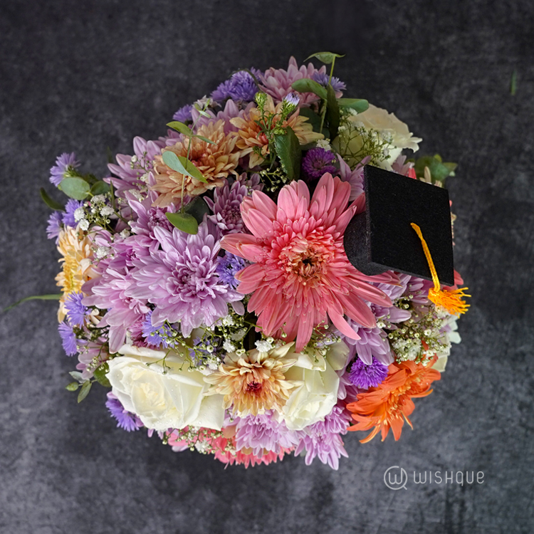 Sweet Success Graduation Floral Bucket