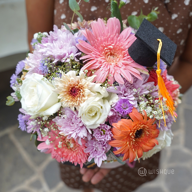 Sweet Success Graduation Floral Bucket