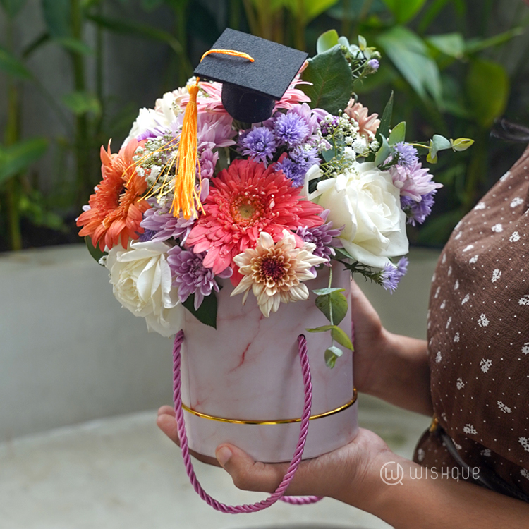 Sweet Success Graduation Floral Bucket
