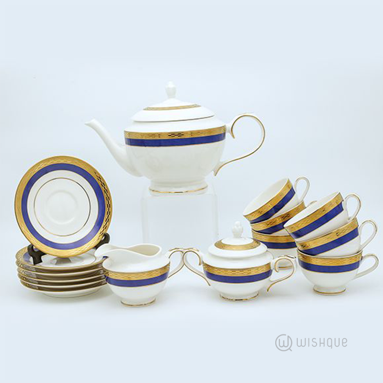 Bellini Gold 17 Pieces Tea Set