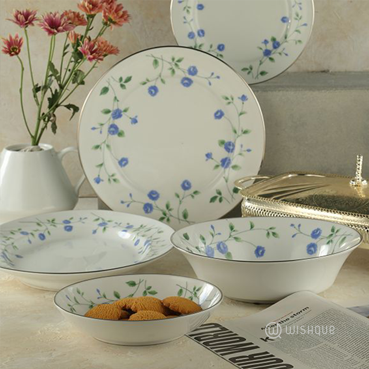 Blue Rose 21 Pieces Dinner Set