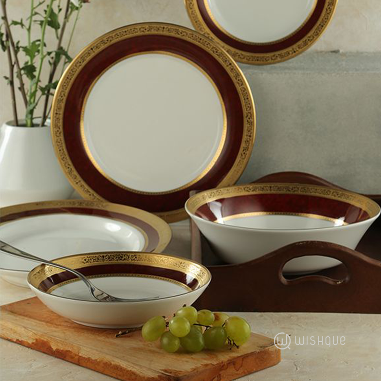 Empress Red 21 Pieces Dinner Set