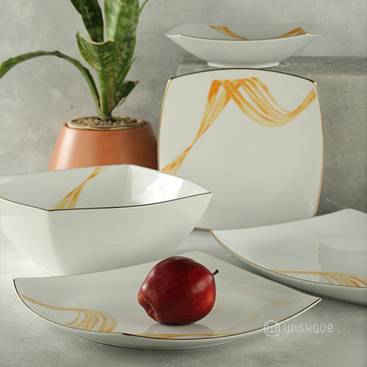 Fancy Wave Platinum 35 Pieces Dinner Set