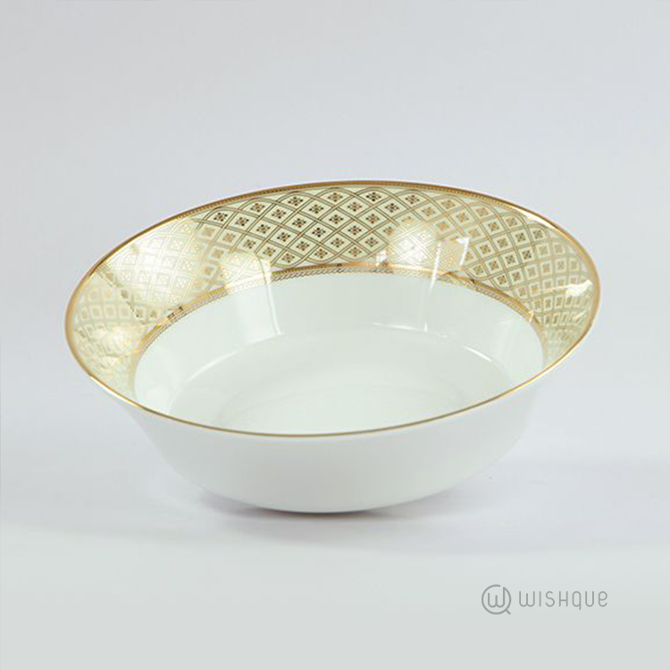 Jewel Cream Large Salad Bowl