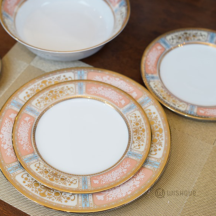 Rosemery Peach Gold 21 Pcs Dinner Set