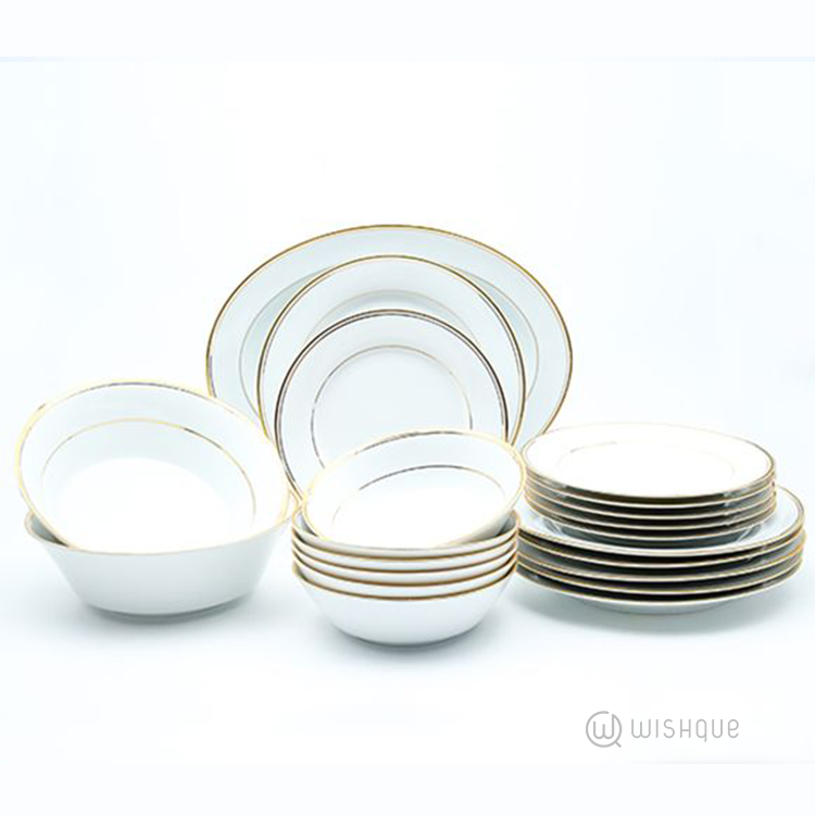 Royal Fernwood Infinity Gold Line 21 Pieces Dinner Set