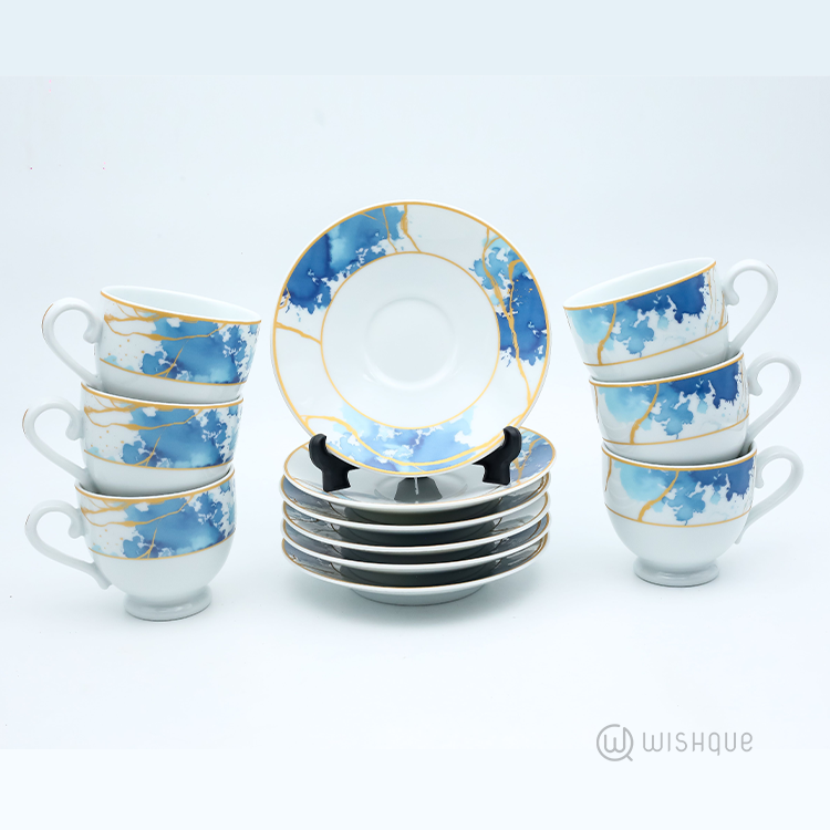 Royal Fernwood Mid Night Majesty 12 Pieces Tea Set